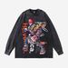 American Style Pure Cotton Crew Neck Sweatshirt High Street Oversize Loose 280G Washed Vintage Top_viptrois.com