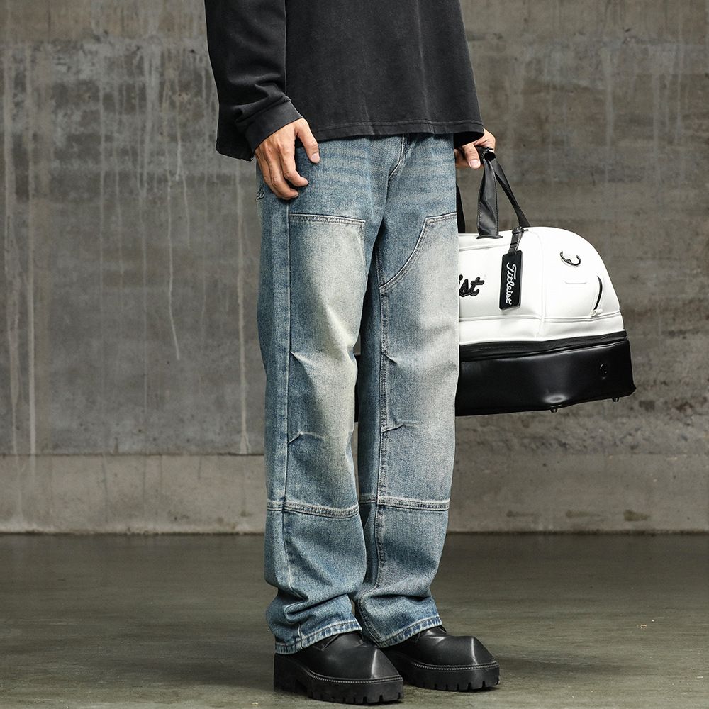 Men's Clothing Workwear Jeans Loose Straight Pants Wide Leg Pants Boys Mopping Pants Street Fashion Casual Trousers_viptrois.com