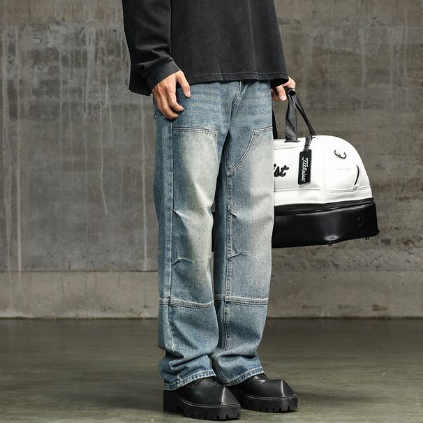 Men's Clothing Workwear Jeans Loose Straight Pants Wide Leg Pants Boys Mopping Pants Street Fashion Casual Trousers_viptrois.com