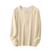 Auumn Winer Henry Collar 260g Double-Sided Waffle Washed Coon Long Sleeve Pullover Base Shir Trendy Men's_viptrois.com