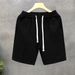 Men's Quick-Dry Drawstring Shorts 5" Inseam Mid Waist Beach & Gym Essential CoastalFlex Comfortable Polyester Shorts For Spring Summer Autumn_viptrois.com