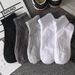 White Socks Men's Short Socks Solid Color Low Top Boat Socks Spring And Summer Deodorant Antibacterial Boys Sports Socks_viptrois.com