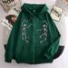 Cardigan Sweatshirt Skull Butterfly Street Hip Hop Gothic Harajuku Y2k Black Zipper Hoodie For Women_viptrois.com
