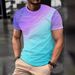 2024 Minimalist Gradient 3D Printed Short Sleeved T-shirt Large Sports Breathable Men's Clothing Batch_viptrois.com