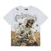 American Retro Skull Print Summer Casual Trend Hip-Hop Washed Short Sleeve T-Shirt_viptrois.com