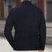 Men’s Slim Fit Knit Blazer Cardigan – Stand Collar Longline Coat | Winter Casual & Smart Layering (Black, Gray, Navy, Olive, Brown)_viptrois.com