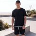 Summer Men's Sports Casual T-Shirt And Shorts Set Style Handsome 2 Piece Set Waffle Pattern_viptrois.com