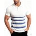 Men's Slim-Fit Short-Sleeve Polo Shirt – Cooling & Quick-Dry Business Casual Top (Breathable, Moisture-Wicking, Striped Design)_viptrois.com