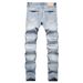Ripped PU Jeans Casual Street Fashion Men's New Slim Fit Stretch Skinny Pants Men_viptrois.com