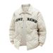 Men's Clothing Customized Single Breasted Lapel Cotton Coat For Men Winter Diamond Shaped Letter Embroidery Couple Style Loose Cotton Coat_viptrois.com