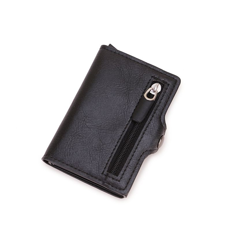 Men's Wallet Card Cases New Rfid Card Box Wallet Anti Magnetic Anti Theft Zipper Wallet Short Men's Card Bag RFID Coin Purse Wallet_viptrois.com