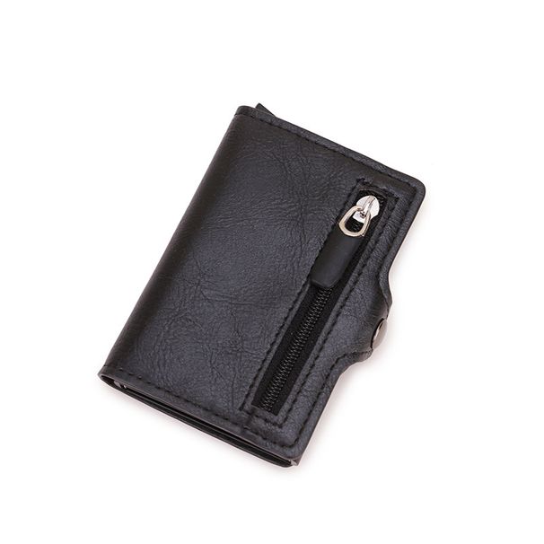 Men's Wallet Card Cases New Rfid Card Box Wallet Anti Magnetic Anti Theft Zipper Wallet Short Men's Card Bag RFID Coin Purse Wallet_viptrois.com
