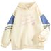 American Style Color Block Couple Loose English Letter Print Pullover Outerwear Cool Top Sweatshirt_viptrois.com