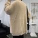 Loom Autumn Winter Thickened Crew Neck Sweater For Men, Loose Fit, Casual Style, White Long Sleeve Knitted Jacket, Korean_viptrois.com