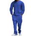 Men's Clothing Waffle-Knit Lounge Set – Long Sleeve T-Shirt & Pants For Men (Khaki/Black/Navy, S-XXXL)_viptrois.com