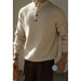 Old Money Style Wool Blend Raglan Henley Neck Long Sleeve T-Shirt For Men 2025 Autumn Winter Draped Skin-Friendly Casual_viptrois.com