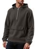Monochrome Man- European And American Fashion Hoodie With Patch Pockets, Half-Zip, Thickened, Loose-Fit_viptrois.com