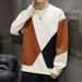 New Sweater Men's Spring And Autumn Round Neck Korean Version Versatile Color Matching Sweater Men's Loose Trend Ins Sweater Top_viptrois.com