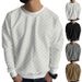 Men's Knitted Sweater Autumn Winter Heavyweight Jacquard Checkerboard Round Neck Casual Long Sleeve Top American Style_viptrois.com
