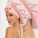Color Ding streamer round hat bow Extra large beauty care hair wide brimmed hat headscarf night cap_viptrois.com