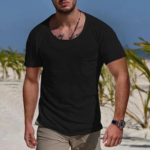 2025 Summer New Pocket Crew Neck Men's T-Shirt_viptrois.com
