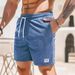 Men's Clothing Solid Color Lace Up Sports Pants Corduroy Simple Five Point Shorts Men's Shorts Casual Pants_viptrois.com