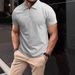 Men's Performance Knit Polo Shirt – Breathable Semi-Zip Sport Top (White/Grey/Khaki/Black/Navy) – S-XXXL_viptrois.com