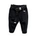 Children's Clothing 2024 Spring New Korean Version Boys And Girls Ripped Denim Trousers Baby Casual Black And White Trousers 12001_viptrois.com