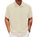 Men's Clothing Men's Clothing European And American Gold Velvet Fabric Square Collar Casual Shirt Solid Color Short Sleeved Men's Shirt A0406_viptrois.com