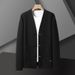 Men's Waffle Knit Cardigan Sweater – Lightweight Open Front Long Sleeve Top, Oversized Fit, Casual Korean Style For Spring & Fall_viptrois.com