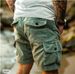 Men's Summer Casual Workwear Shorts Short Sleeved Corduroy Loose Stretch Waist With Multiple Pockets_viptrois.com