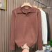Men's Clothing Knitted Polo Shirt Spring And Autumn New Simple Striped Lapel Sweater Temperament Men's High End Texture Long Sleeved Sweater_viptrois.com