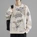 Loom Loom Heavyweight Tie-Dye Sweatshirt Men's Oversize Jacket Trendy Brand European And American Street Style Loose Round Neck_viptrois.com