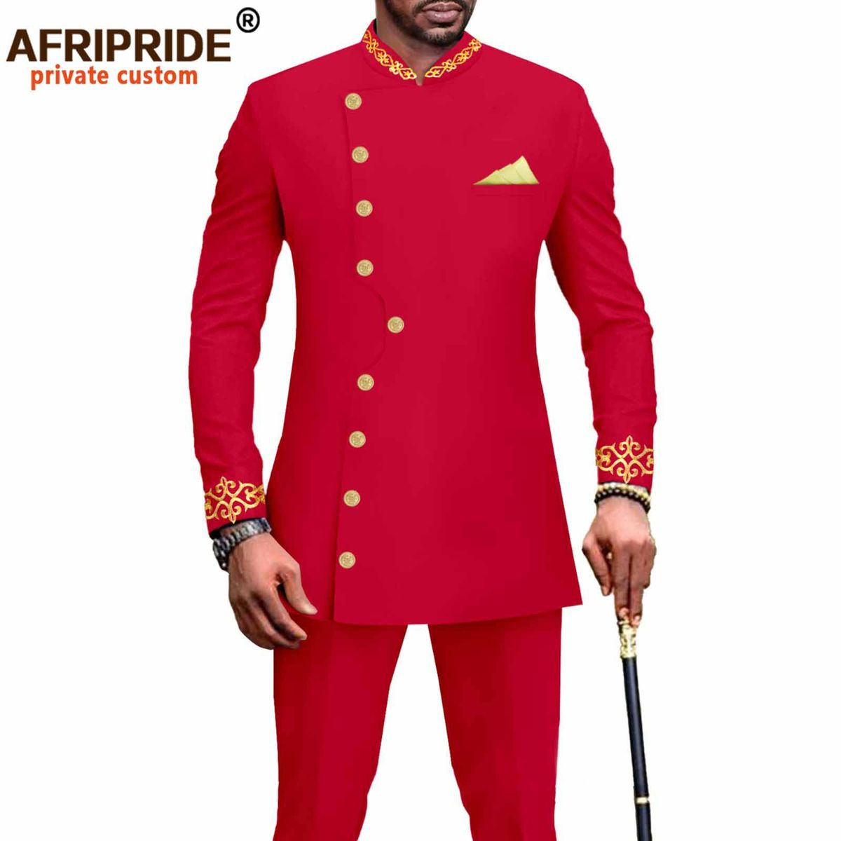 Men's clothing African men slim two piece set_viptrois.com
