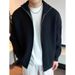 Loom Russian Ozon High-End Simple Solid Color Zipper Knitted Cardigan Men's Retro Lazy Loose High-Neck Sweater_viptrois.com