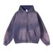 Men's Clothing Vintage Washed Fleece Hoodie – Oversized Streetwear Pullover With Dual-Zip Closure, 360g Cotton Blend, Acid Wash & Spray-Dye Colors_viptrois.com