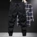 Army Green Cargo Spring Autumn Trendy Loose Jogger Outdoor Hiking Tactical Men American Style Casual Pants_viptrois.com