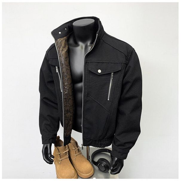 New Spring Snake Year Limited Edition Mountain Python Jacket Heavyweight Short Workwear Coat Men's Fashion Design Top_viptrois.com