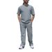 Men's Summer Waffle Knit Short Sleeve Set – Breathable & Casual (T-Shirt & Shorts, S-XXXL)_viptrois.com