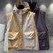Men's Korean Style Hooded Vest Jacket – Lightweight Zipper Outerwear For Spring & Autumn_viptrois.com