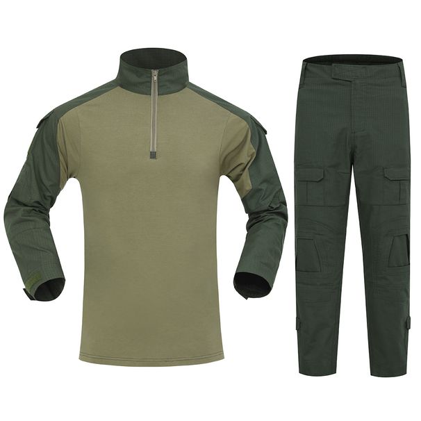Man's clothing Men's outdoor sports camouflage frog suit set blended cotton polyester wear-resistant camouflage frog suit_viptrois.com