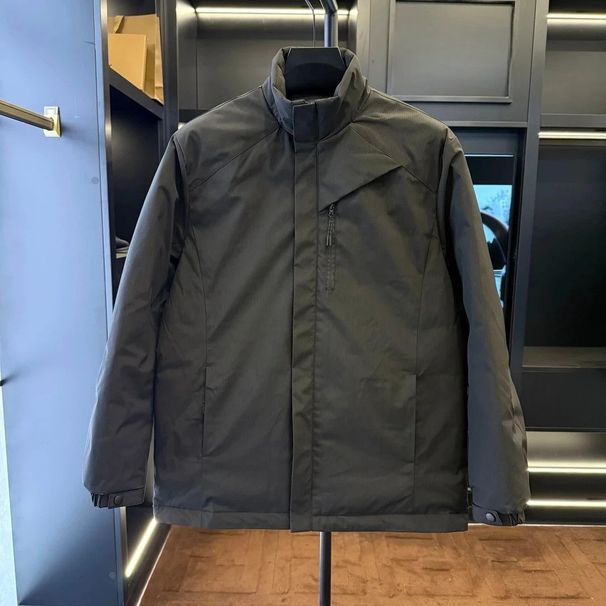 Autumn Winter New Long Sleeve Stand Collar Jacket Warm Casual Commuting Trendy Fashion Business Chic Men's Cotton Coat_viptrois.com