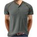 Unbeatable Quality 2025 Summer Short Sleeved T-shirt Men's Henley Shirt Color Matching T-shirt Men_viptrois.com