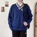 Loom Men's Long Sleeve Knitted European American Fashion Sweater, Loose Fit, Suitable For Everything, Autumn And Winter_viptrois.com