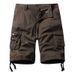 Summer New Cargo Shorts European Size Loose Fit Pure Cotton Seven-Quarter Pants Multi-Pocket Mid-Length Men's Wear_viptrois.com