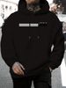 Autumn And Winter Men's Long Sleeved Hooded Round Neck Black T-shirt Top Loose Casual Hoodie_viptrois.com