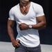 2025 Summer New V-neck T-shirt Casual And Fashionable Men's Clothing_viptrois.com
