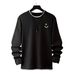Monochrome Man- Cross-Border Hot-Selling Spring Autumn Round Neck Cotton Sweatshirt Casual Smiley Icon Simple And Elegant_viptrois.com