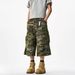 Men's Clothing Retro Heavy Washed Men's Outdoor Loose Multi Pocket Sports Camouflage Workwear Shorts Straight Leg Cropped Pants Summer_viptrois.com