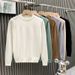 Men's Round Neck Sweater - Casual Solid Color Knit Pullover, Slim Fit, Breathable & Stretchy, Versatile For Daily Wear (Multiple Colors & Sizes)_viptrois.com
